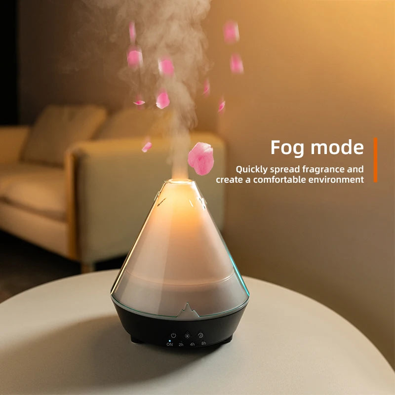 Volcano Aroma Diffuser with 7-Color Light & Smoke Ring Effect