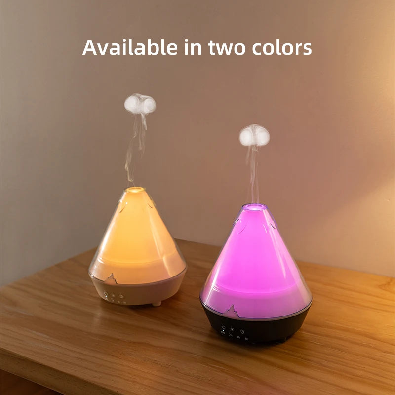 Volcano Aroma Diffuser with 7-Color Light & Smoke Ring Effect