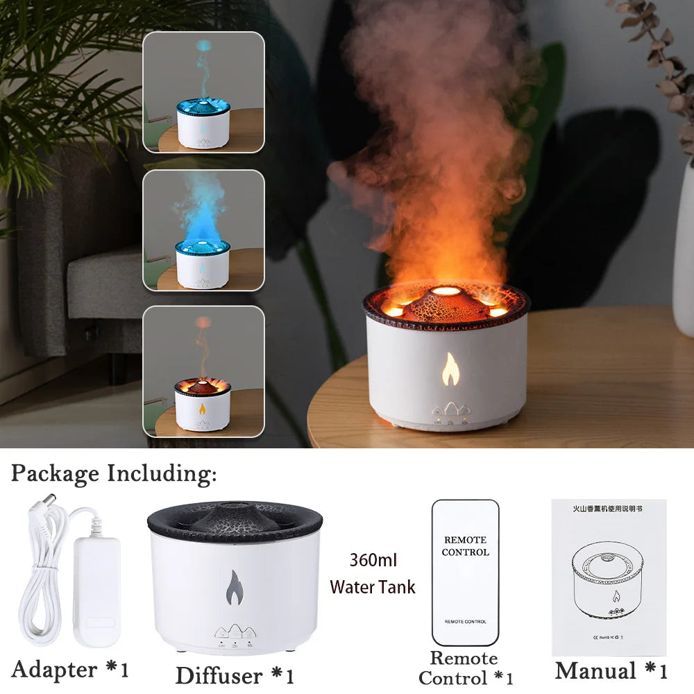 Jellyfish Volcano Flame Aroma Diffuser – Humidifier & Fragrance Diffuser for Home