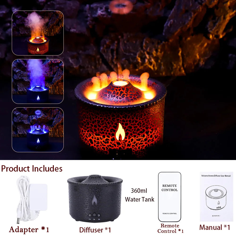 Jellyfish Volcano Flame Aroma Diffuser – Humidifier & Fragrance Diffuser for Home