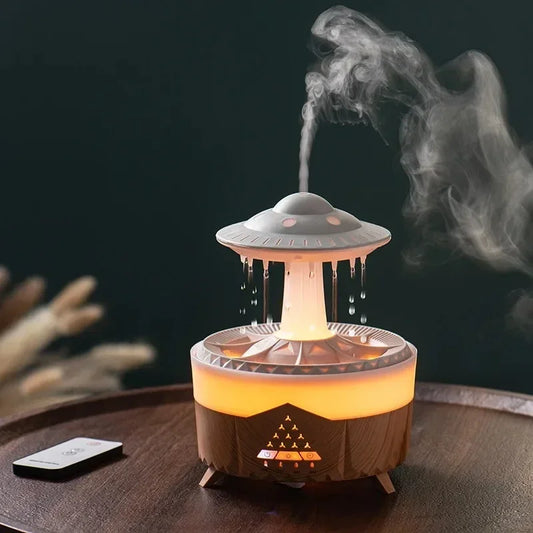 Rain UFO Humidifier with Night Light & Aromatherapy